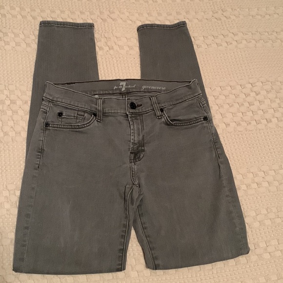 7 For All Mankind Gwenevere Skinny Jeans Steel Grey Size 27 - Picture 3 of 11